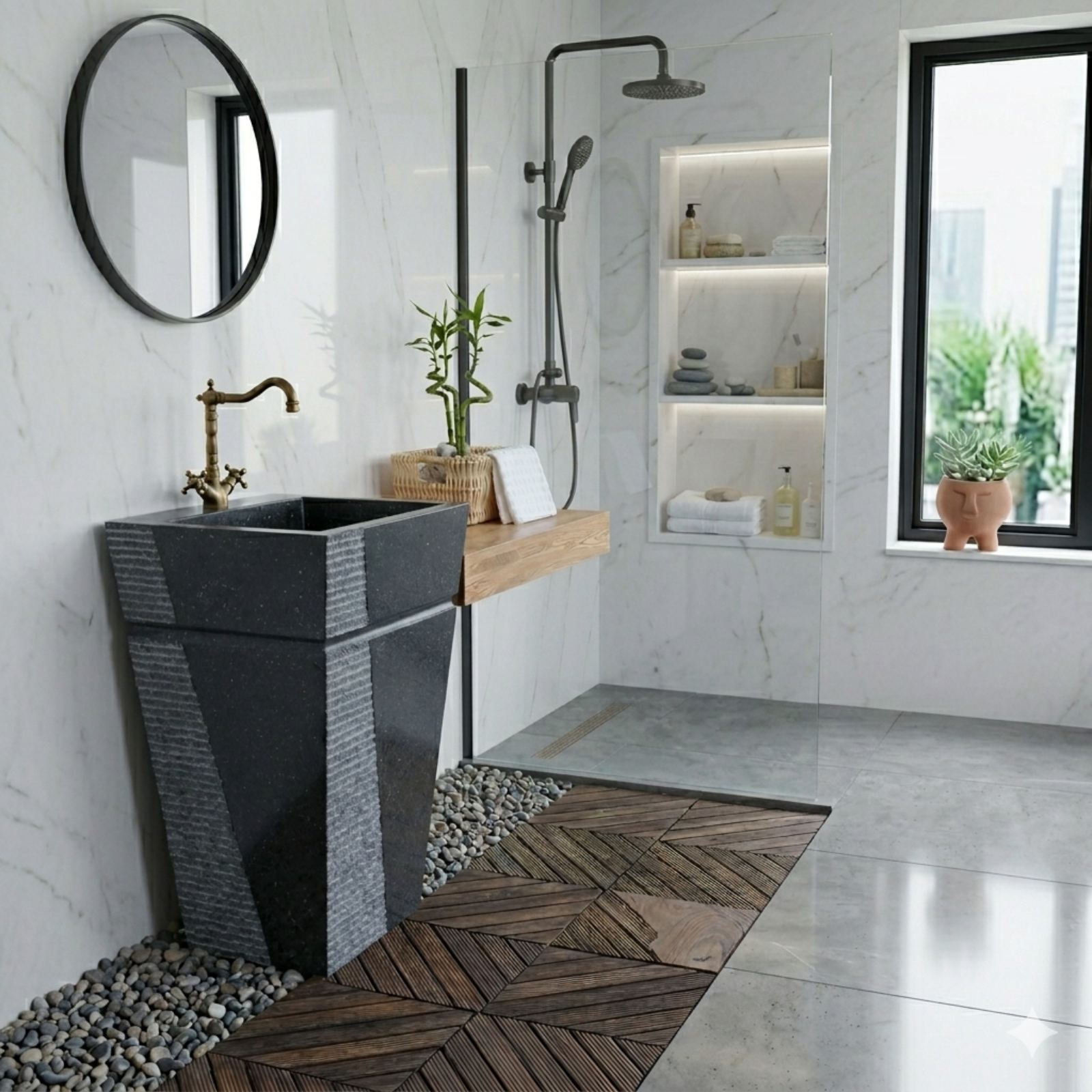 Graphite Stone Bath — Private Project